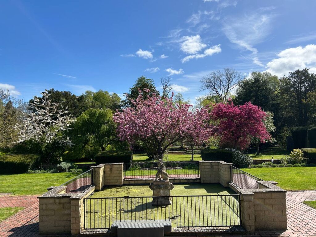 Spring blossom season in the garden at Hinwick Hall.